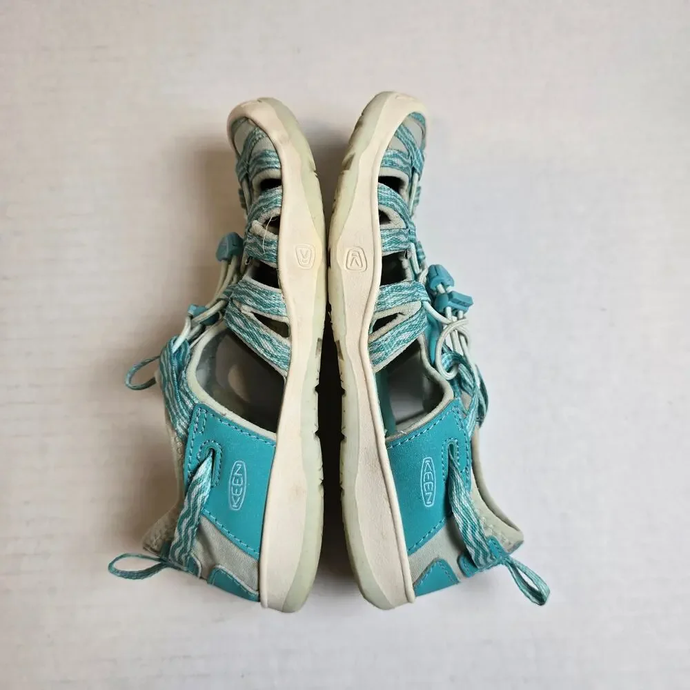 Keen Moxie Sandals Size 2 Youth Waterfall/Blue Grass Water Shoes Hiking 1026283